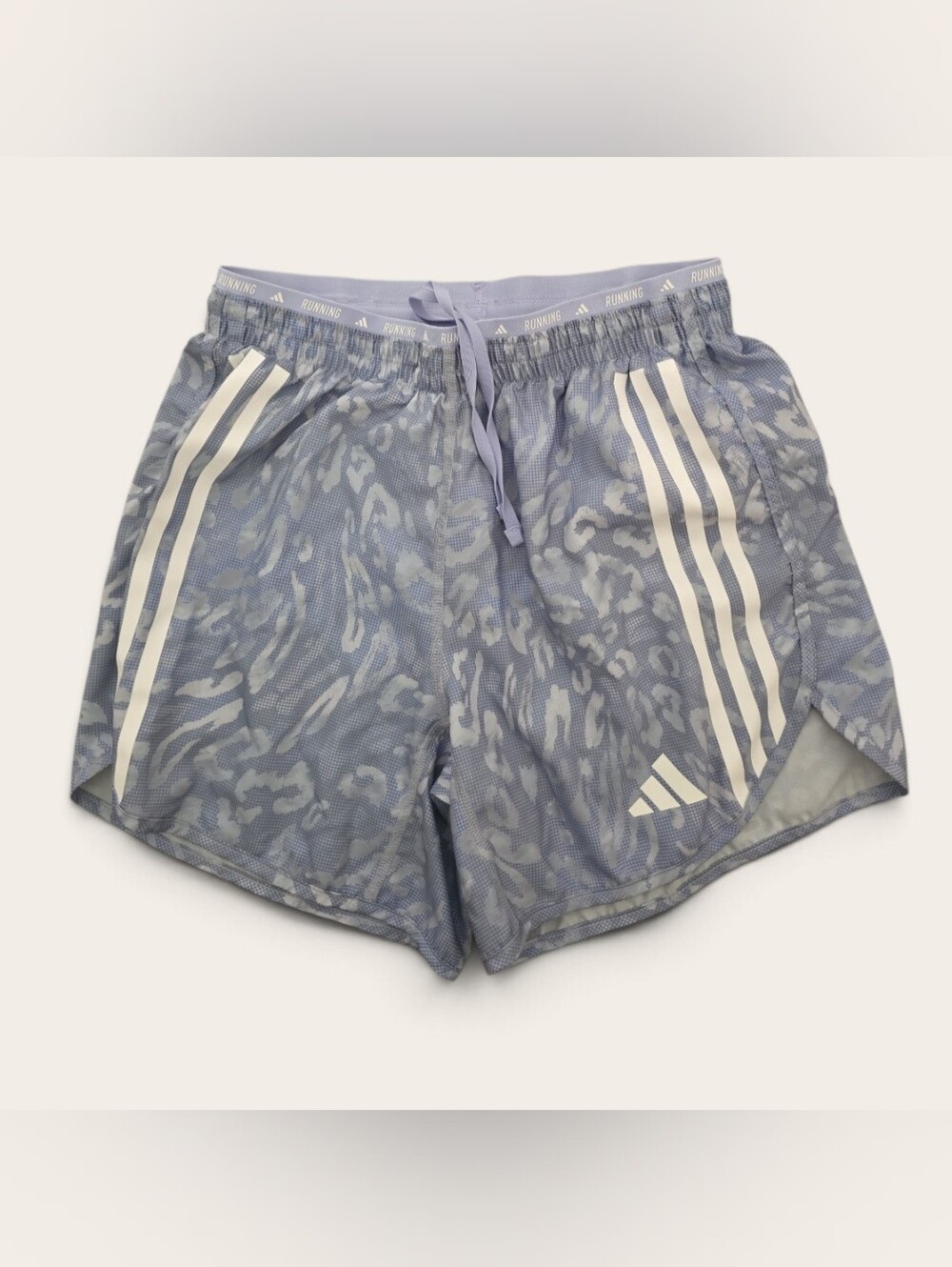Adidas Own The Run 3-Stripe AOP 5" Running Shorts Blue (Mens S)